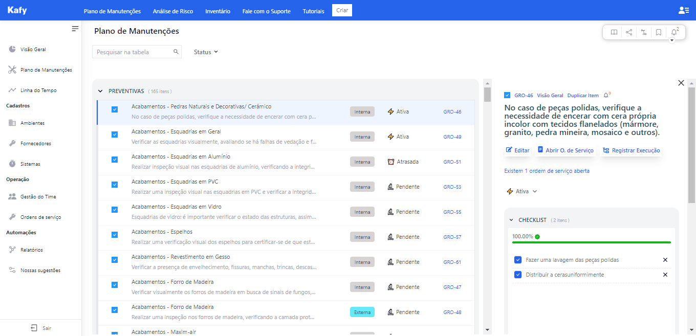 Kafy - Gerenciamento de Manutenções